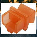 RJ45 Jack Dust Cover Protector, Orange - 100 Pack (Color Code)