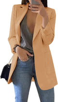 Womens Casual Blazer Open Front Lapel Collar - Lightweight Jacket