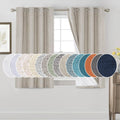 100% Blackout Linen Textured Curtains 2 Panels Set - Thermal Insulated