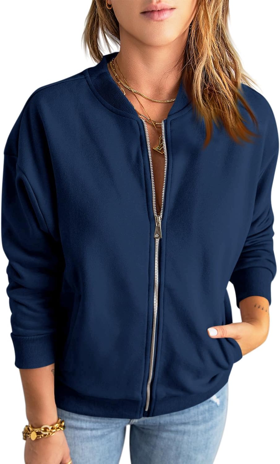 GeGekoko Womens Zip Up Sweatshirts for Casual Fall Outfits