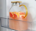 Glass Pitcher With Lid 68 oz - Slim Fridge-Friendly Carafe