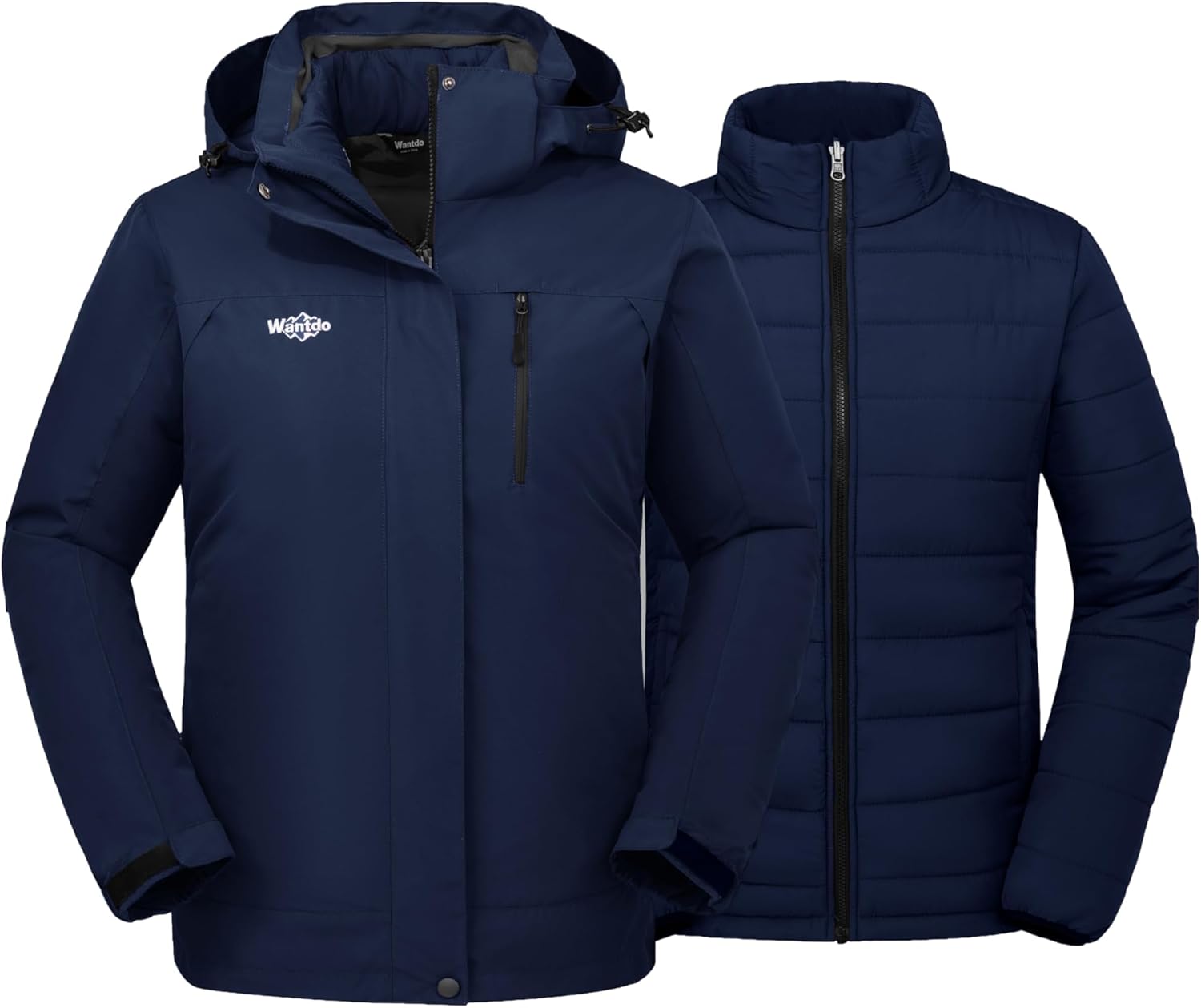Wantdo Women's 3 in 1 Waterproof Ski Jacket for Winter Sports