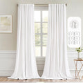 MIULEE Pure White Back Tab Blackout Curtains 102in Long - Soft Thermal