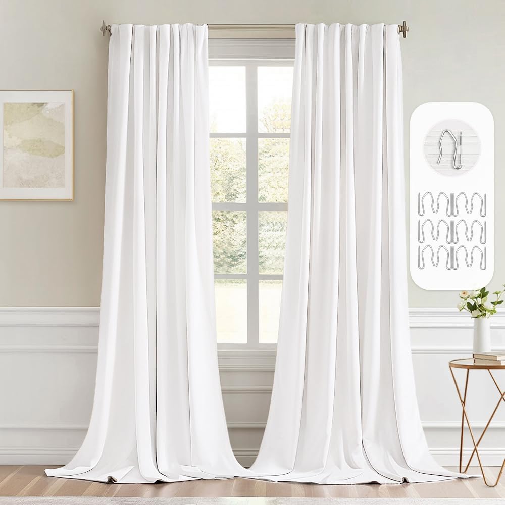 MIULEE Pure White Blackout Curtains for Elegant Home Decor