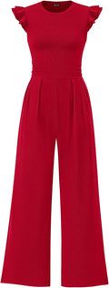 Summer Jumpsuit for Women Dressy - Ruffle Cap Sleeve Romper