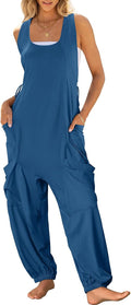 Women Overalls Jumpsuits Loose Casual Sleeveless Baggy Romper - Summer