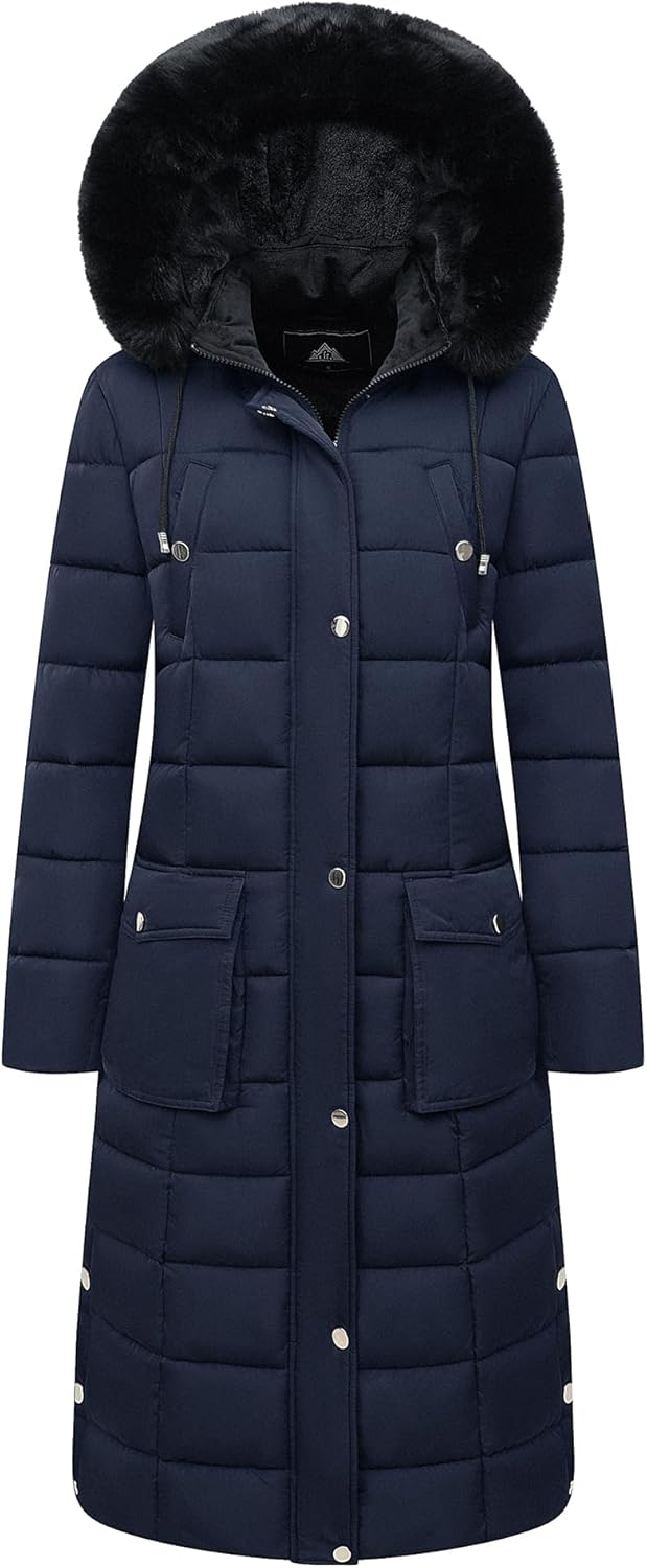 Women's Waterproof Long Winter Coat - Thickened Down Alternative