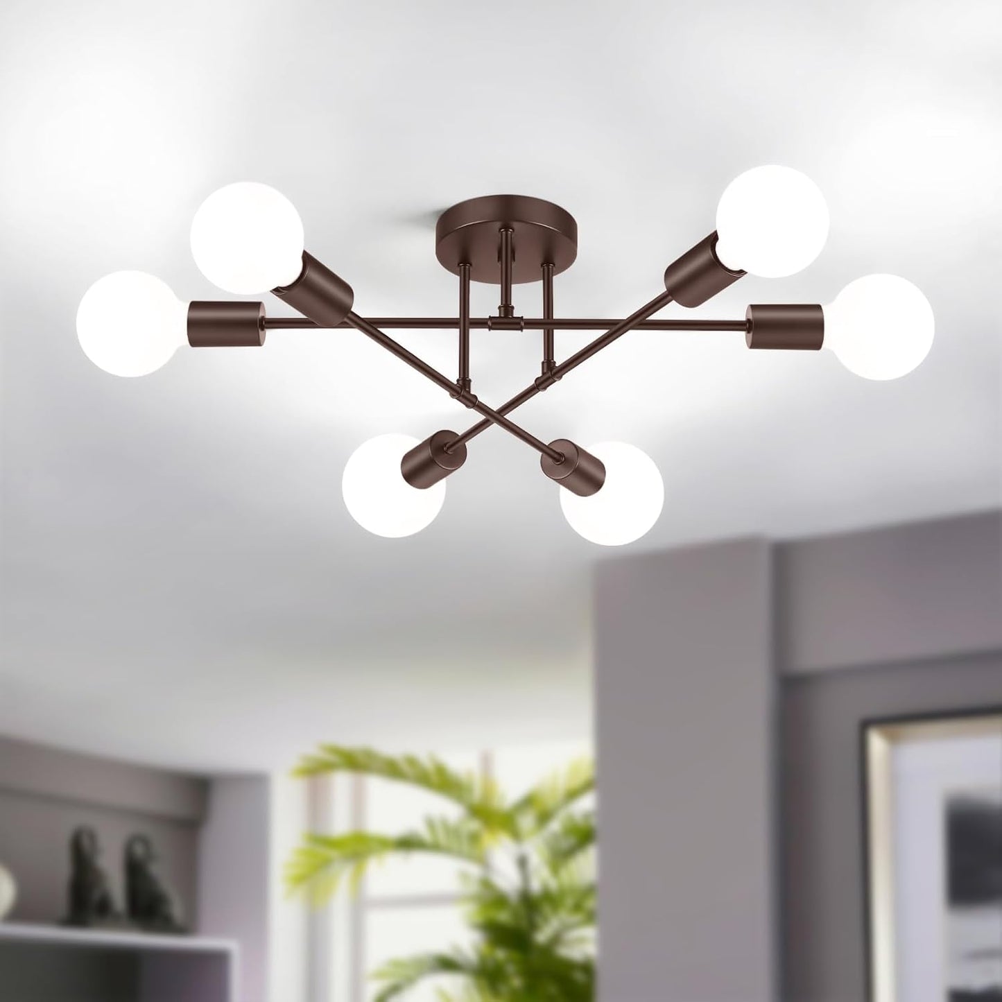 Modern Sputnik Chandelier Ceiling Light Fixture for Home Decor