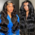 13x6 HD Transparent Lace Front Wig Human Hair Body Wave - 24in Natural
