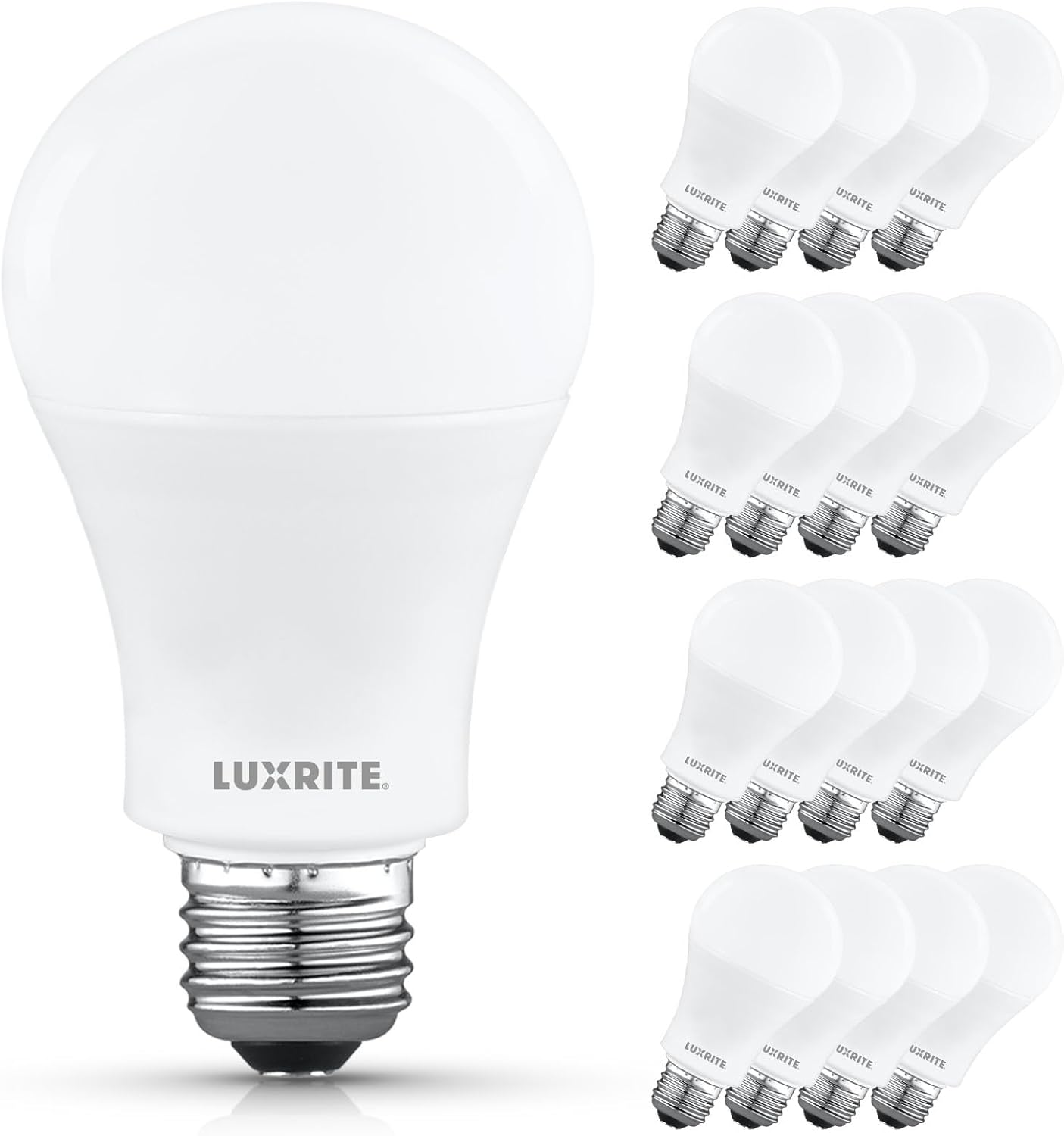 LUXRITE A19 LED Light Bulb 100 Watt Equivalent for Bright Spaces