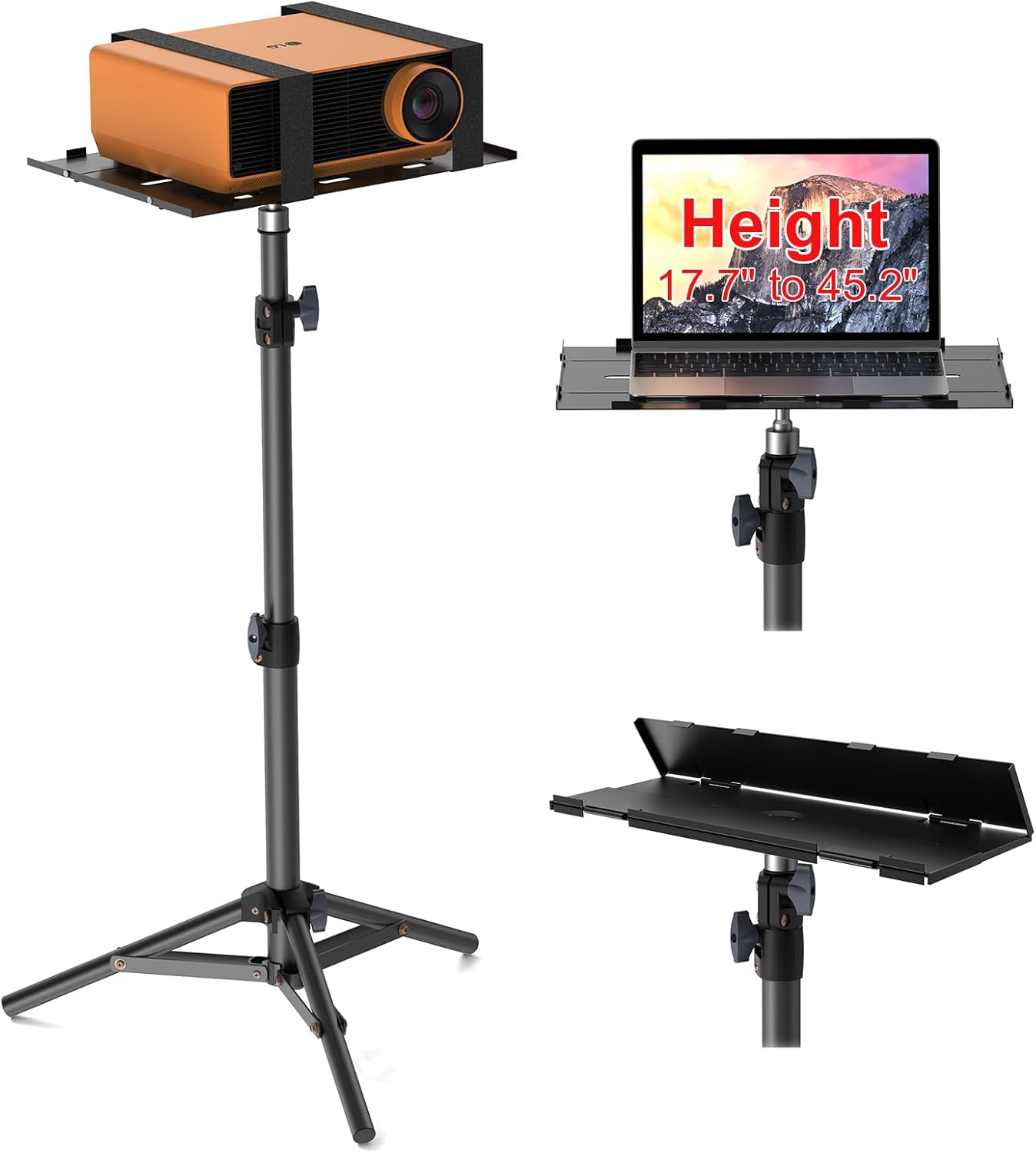 LEORFI Foldable Projector Stand: Portable, Height Adjustable, 22lb Capacity