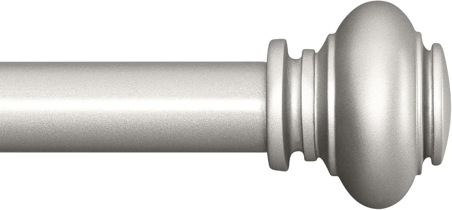 Adjustable Silver Curtain Rods for Windows 72 to 144 Inches