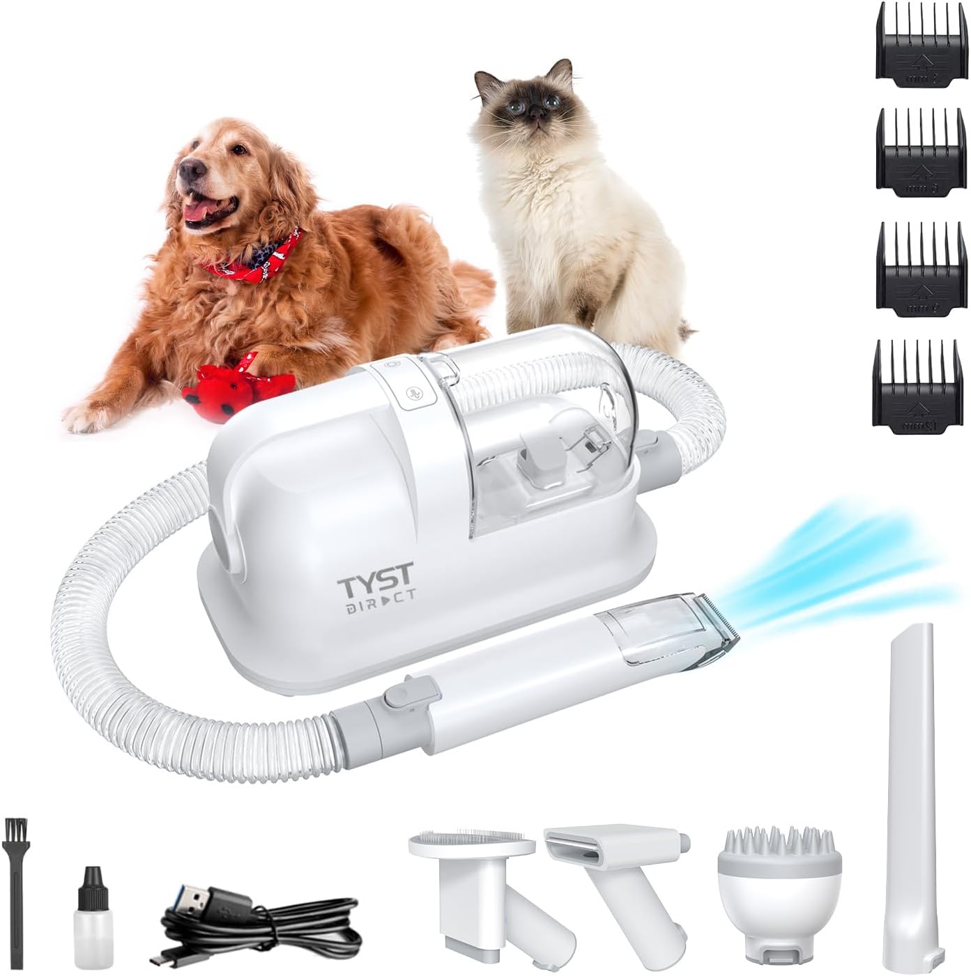 TYST Direct Pet Grooming Vacuum - 12000Pa Power