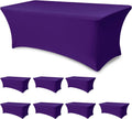Fitted Stretch Table Cover for 6 ft Rectangle Tables - 8 Pack Dark
