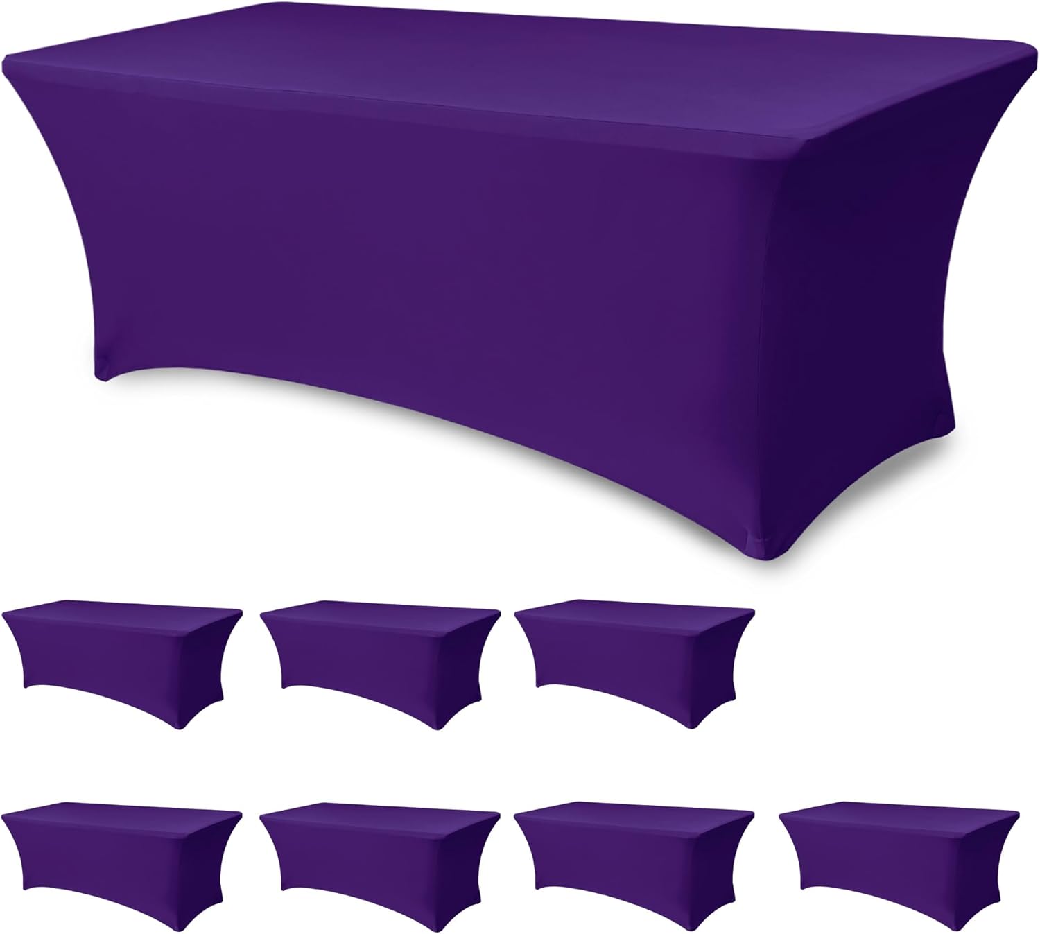 Fitted Stretch Table Cover for 6 ft Rectangle Tables - 8 Pack