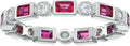 Platinum-Plated Sterling Silver Eternity Band Ring - Durable Elegance