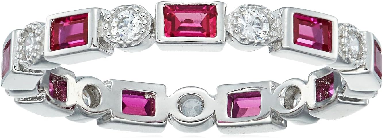 Stunning Platinum-Plated Eternity Band Ring with Cubic Zirconia
