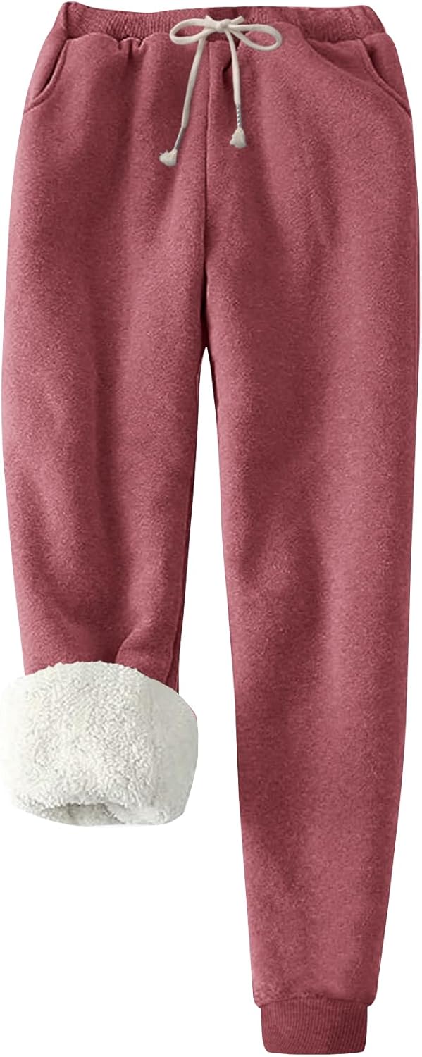 Flygo Women's Winter Warm Fleece Joggers Pants for Comfort