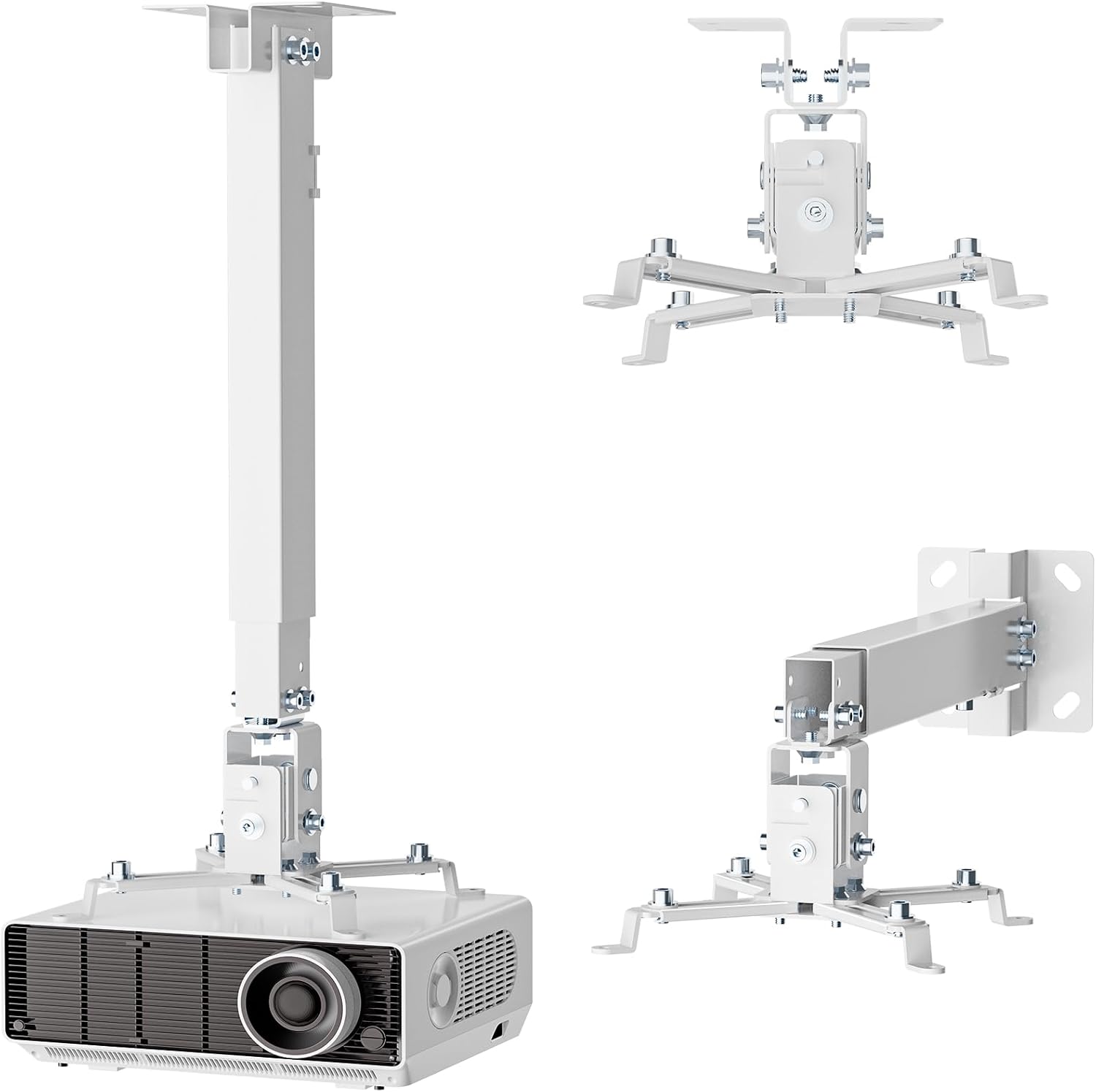 Universal Projector Mount for Adjustable Height, Hold up to 44lbs (White)