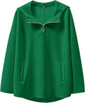 Oversized Quarter Zip Hoodie Tunic Pullover - Comfortable Everyday