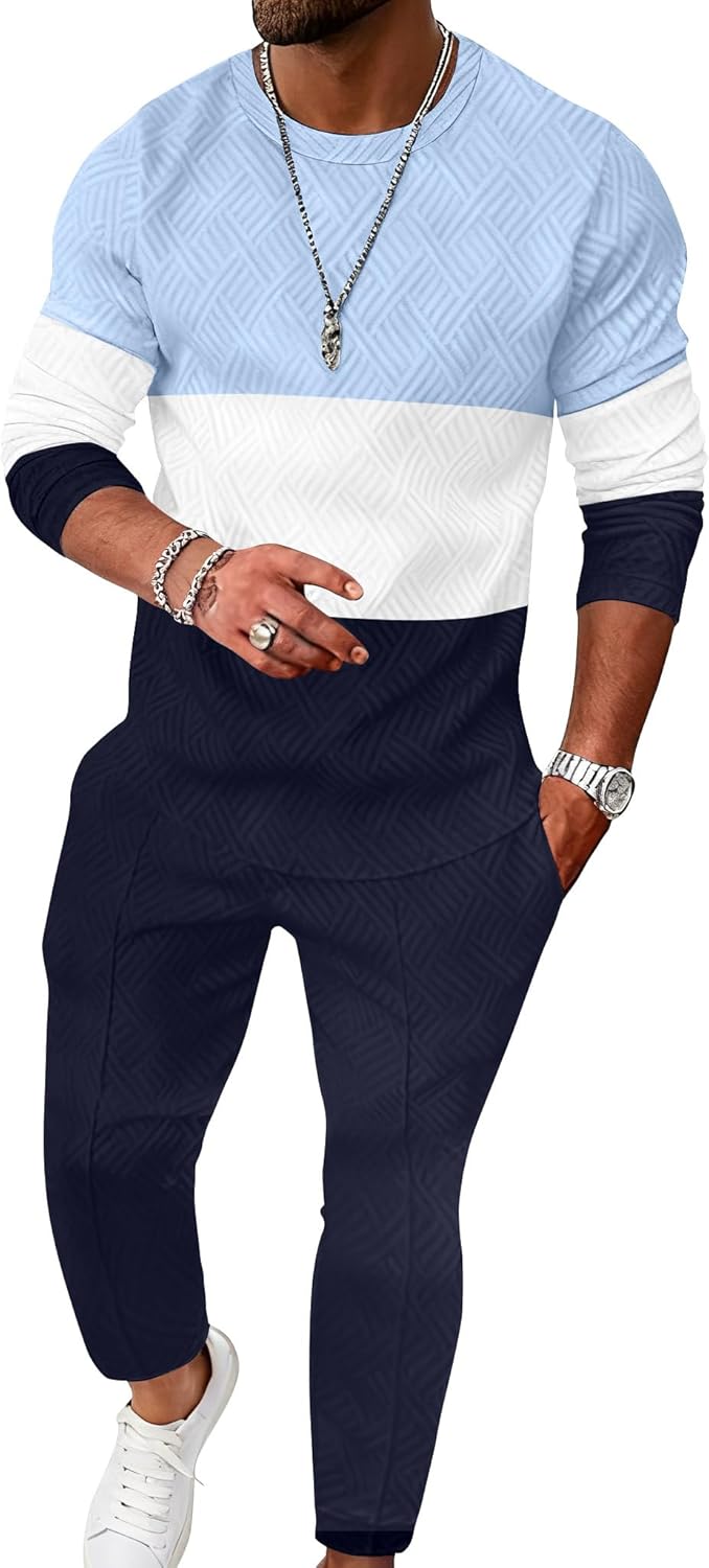 UOUA Mens 2 Piece Sweatsuits Set for Comfort and Style