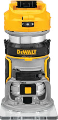 DEWALT DCW600B 20V MAX XR Compact Metal Fixed Base Router - Trim Power