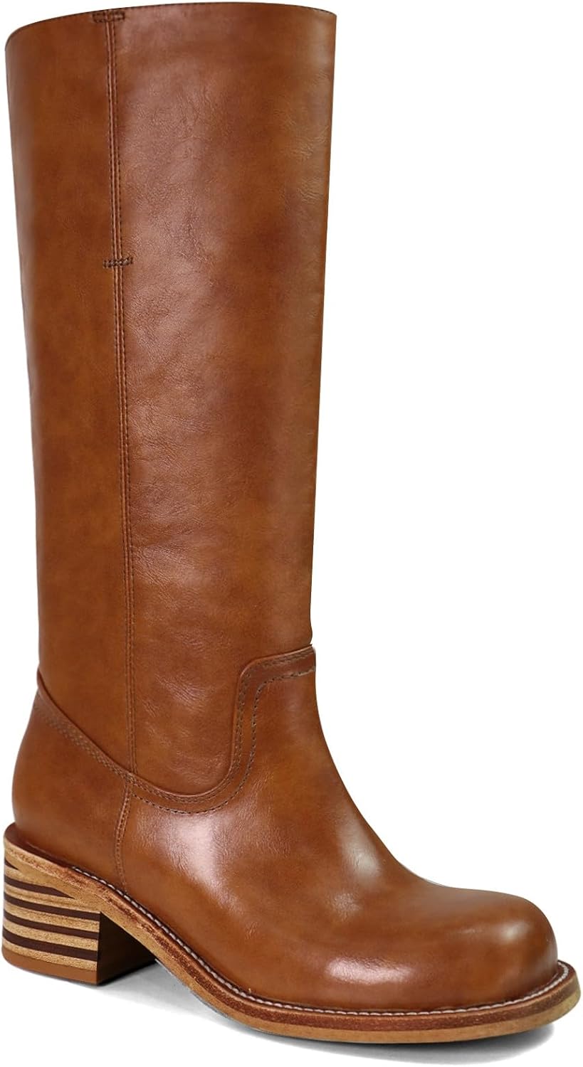 Stylish Square Toe Knee High Boots for Women with Chunky Heels