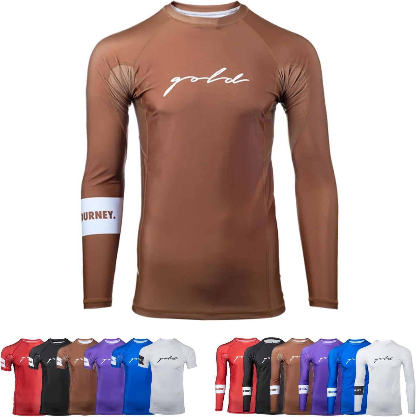 Gold BJJ Foundation Rash Guard for Jiu Jitsu Training and Competing
