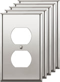 Duplex Receptacle Outlet Metal Wall Plate - Polished Chrome 5-Pack