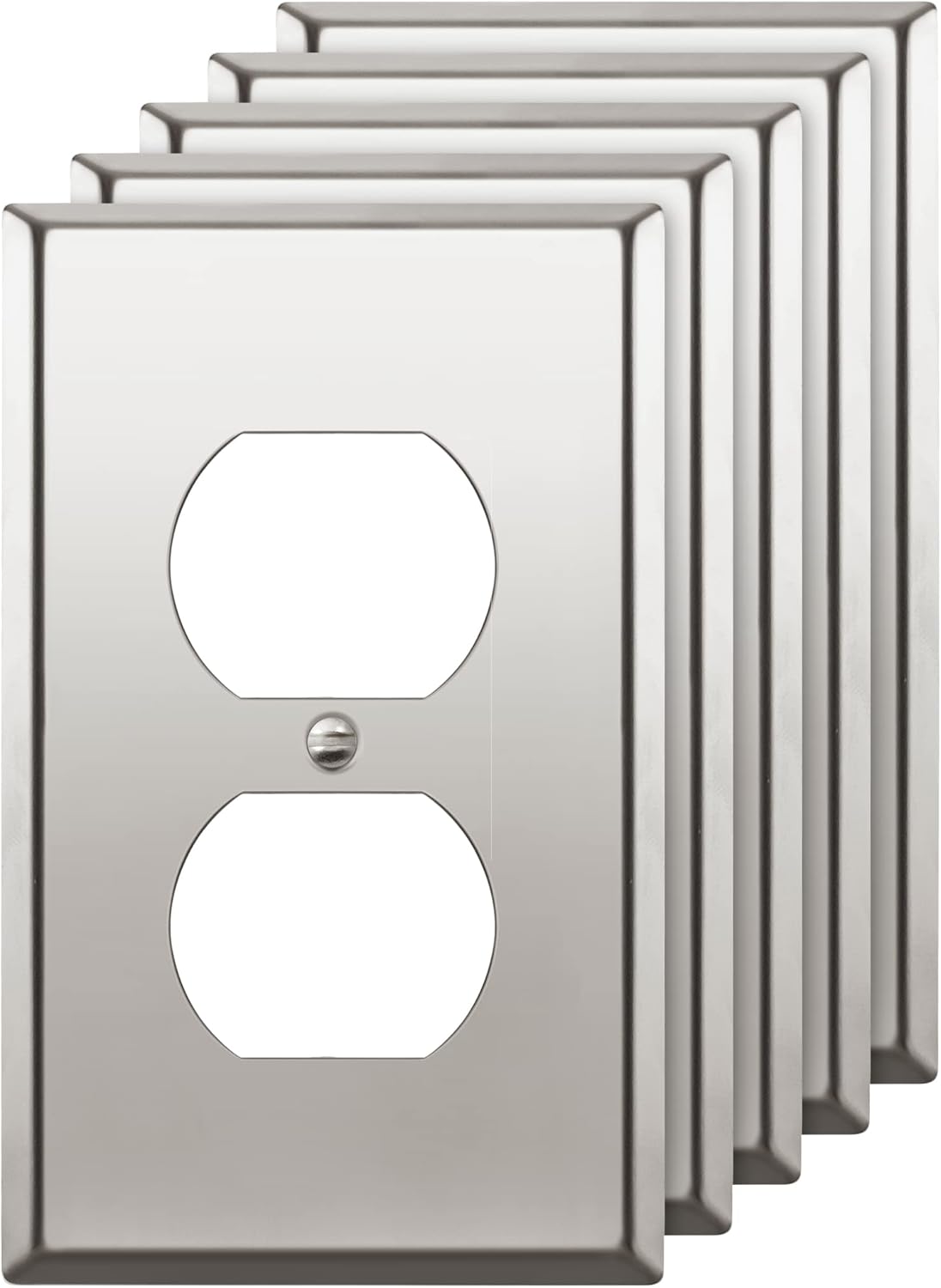 ENERLITES Duplex Receptacle Outlet Metal Wall Plate for Durability