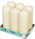 Ivory Pillar Candles 3x9 in Bulk - 6 Pack Unscented Dripless