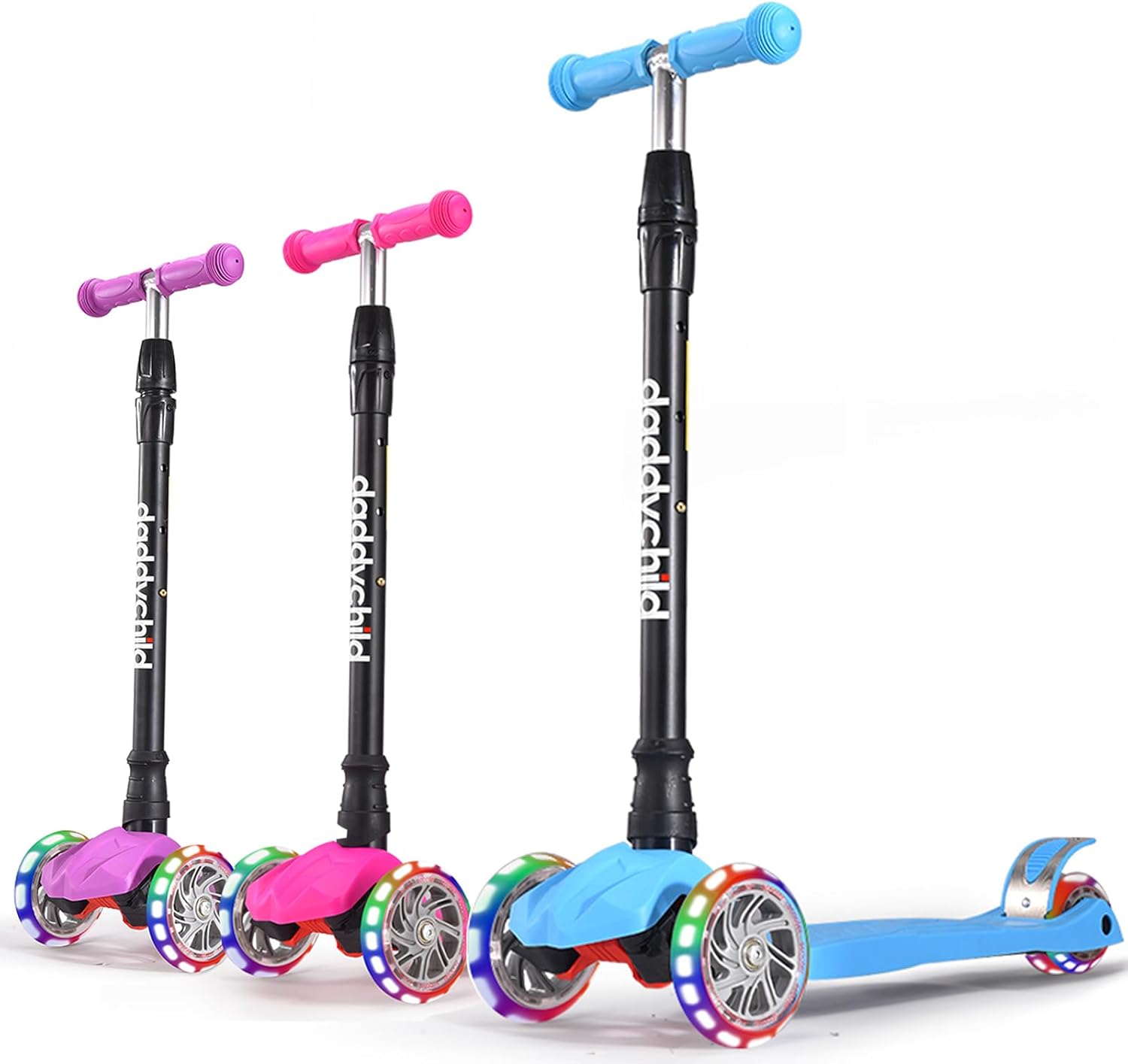 Kids Kick Scooter with Adjustable Height and Flashing Wheels