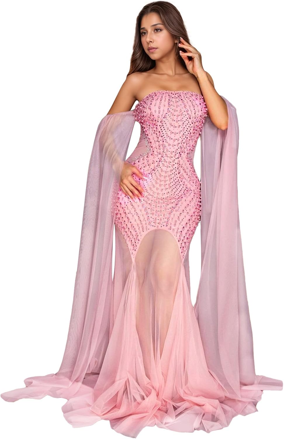 Stunning Women's Hot Drilling Rhinestone Dress for Parties