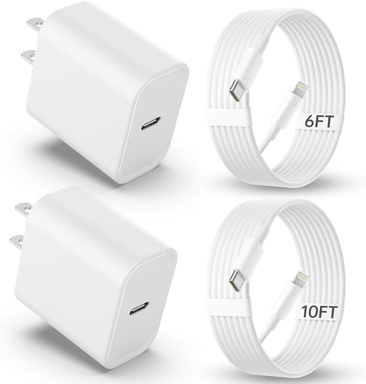 Fast Charge iPhone 14Pro & More 2PK 20W PD Charger