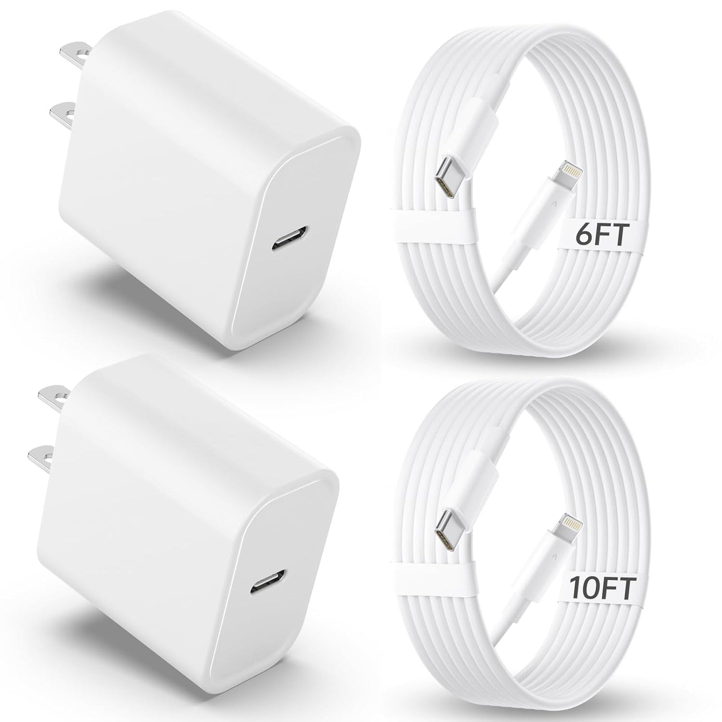 Fast Charge Your iPhone - 2Pack 20W PD Charger Set