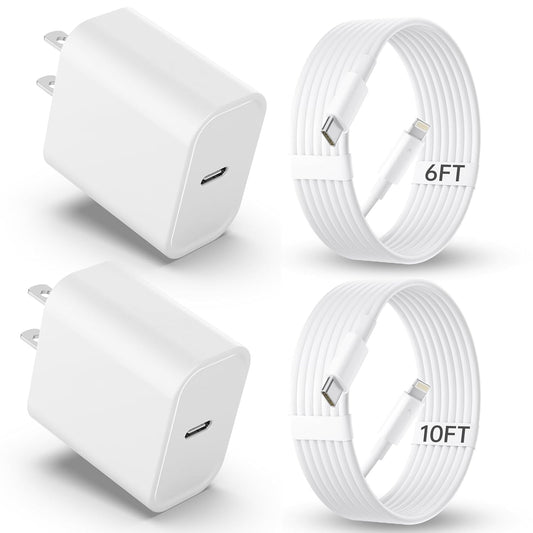 Fast Charge Your iPhone - 2Pack 20W PD Charger Set