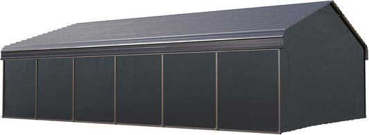 Durable 20 x 30 ft Metal Carport for Cars, Boats, and Tractors