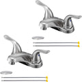 Brushed Nickel Dual Handle Bathroom Sink Faucets for Easy Use