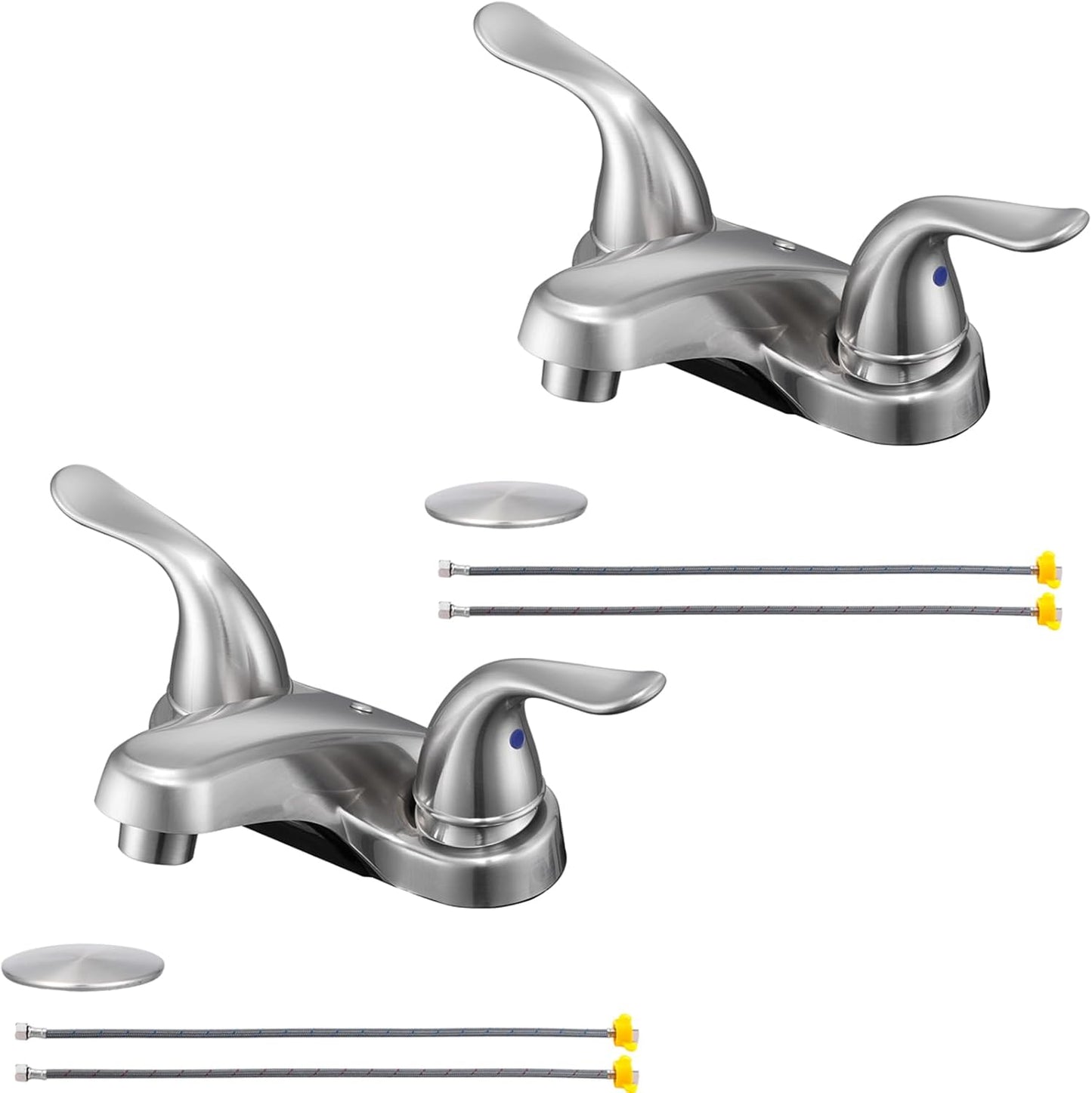 Brushed Nickel Dual Handle Bathroom Sink Faucets for Easy Use