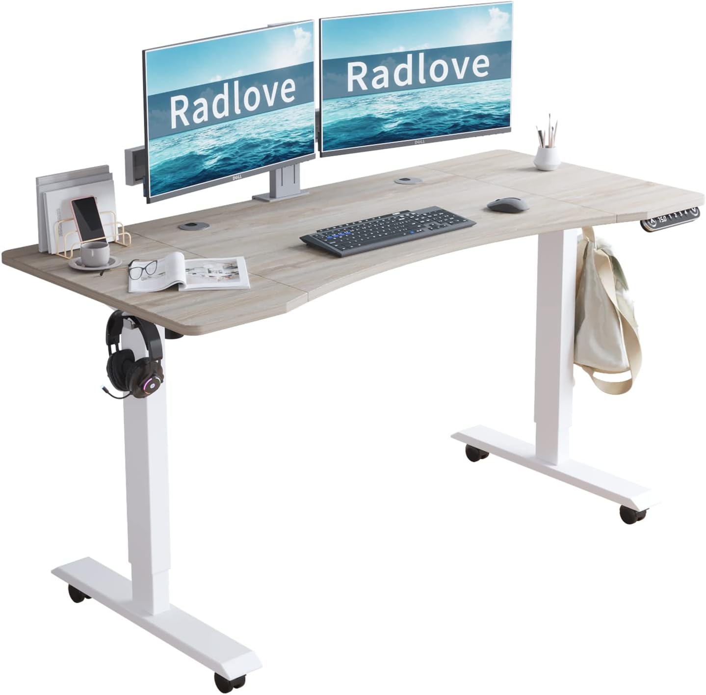 Height Adjustable Electric Standing Desk w/ Cable Management - Radlove