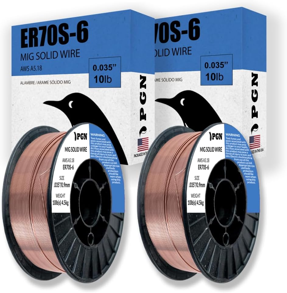 PGN Solid MIG Welding Wire ER70S-6 10 Pound Spool for Professionals