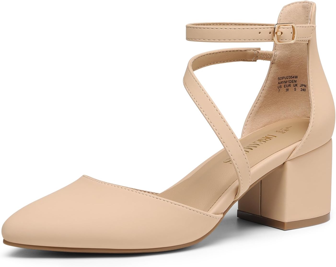 DREAM PAIRS Women's Closed Pointed Toe Low Chunky Heels Pumps