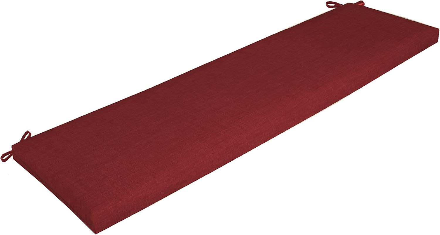 Arden Outdoor Bench Cushion, Rain-Proof, Fade Resistant Ruby Red