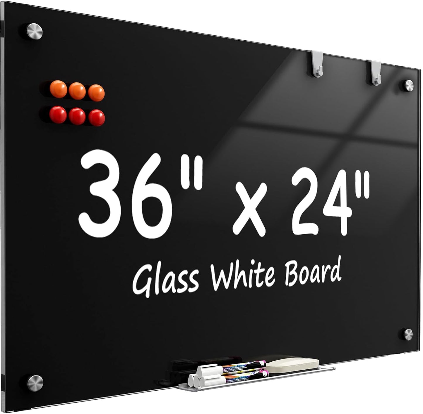 MaxGear Glass Whiteboard 36x24 Inches for Office and Home Use