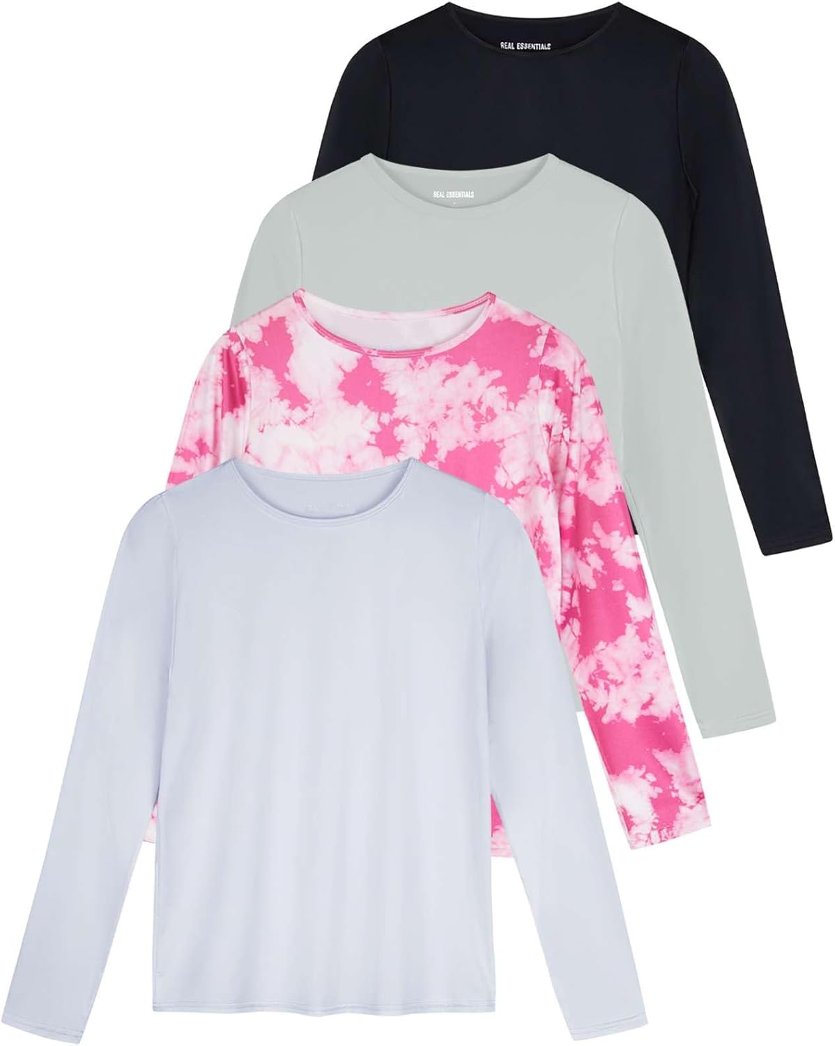 Real Essentials Women's UPF 50+ Quick Dry Long Sleeve Sun Shirts