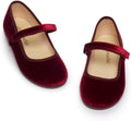 Mary Jane Shoes for Girls - Classic Velvet Dress Flats