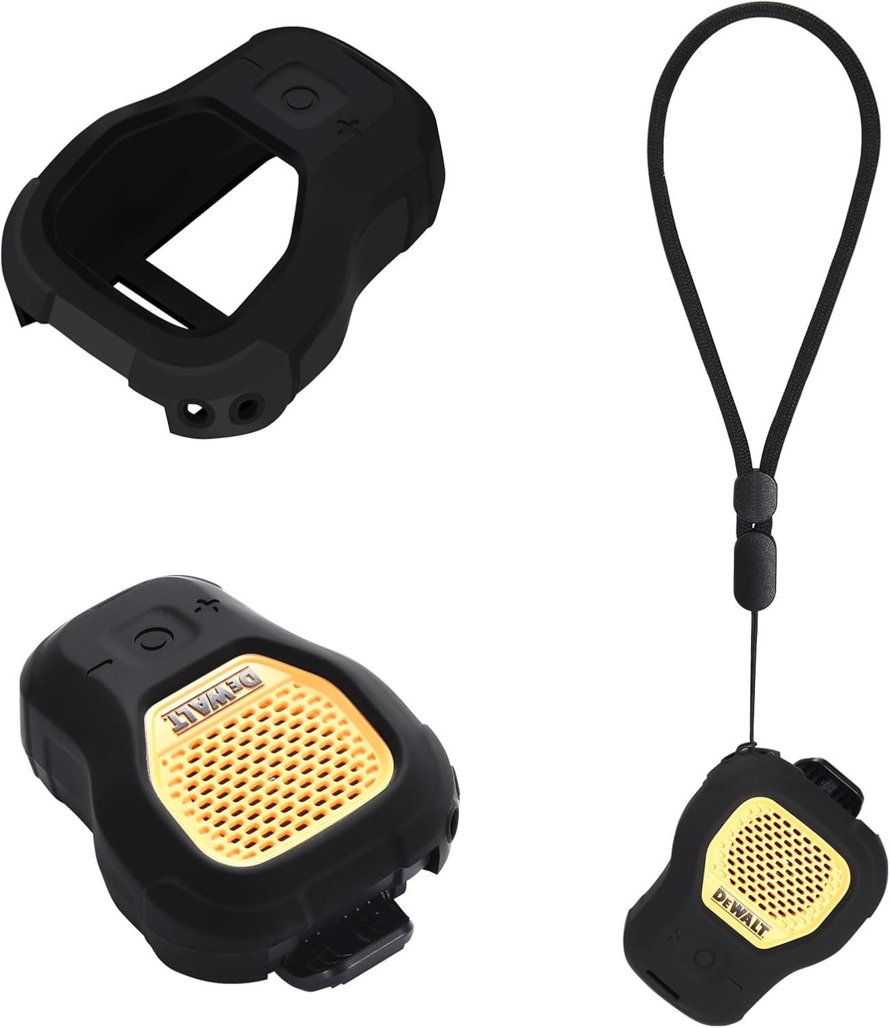 Black Silicone Protective Cover with Strap for DEWALT Mini Speaker