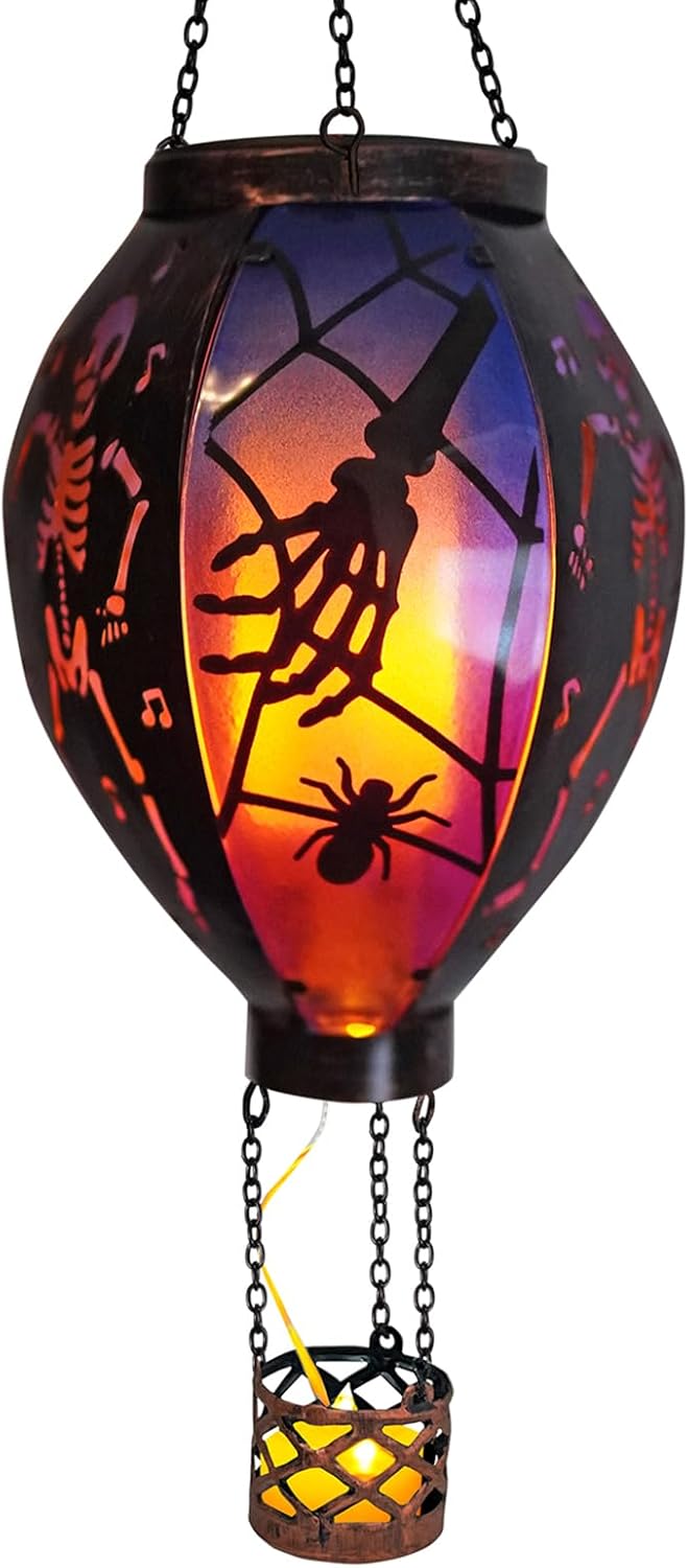 Halloween Outdoor Decorations Hot Air Balloon Solar Lanterns