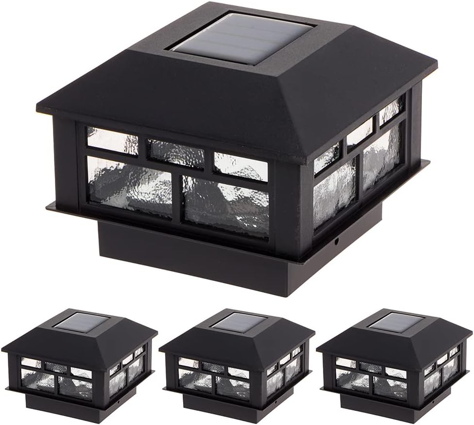 Modern Solar Post Cap Lights for 4x4 and 5x5 Posts - 4 Pack
