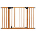 BABELIO 29-48ft Metal Baby Gate with Brown Wood Pattern - Auto Close